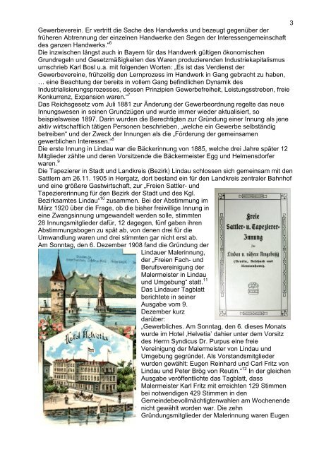 Historische Skizzen zu Maler und Malerinnung in Lindau
