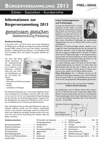 Informationen zur Bürgerversammlung 2013 - Stadt Freilassing