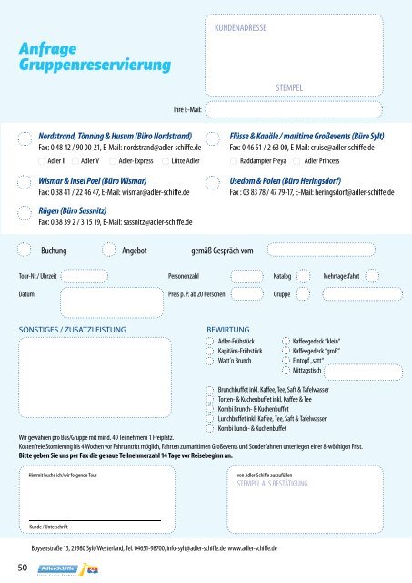 Gesamter Gruppenkatalog 2014 als PDF - Adler Schiffe