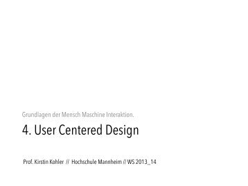 4. User Centered Design - Hochschule Mannheim