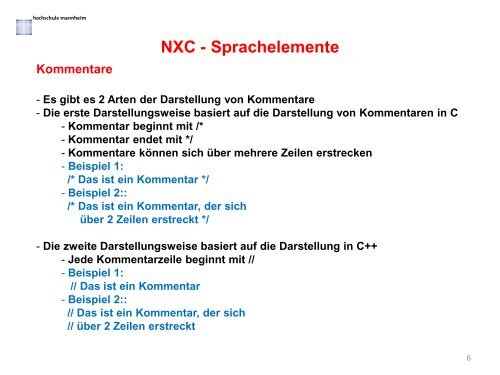 Programmierung des Lego NXT in C (NXC) - FakultÃ¤t fÃ¼r Informatik ...