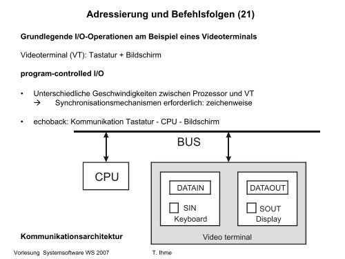 Adressierung und Befehlsfolgen