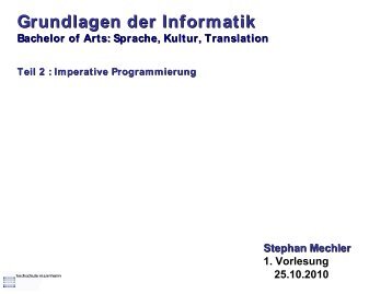 Grundlagen der Informatik â Teil 2