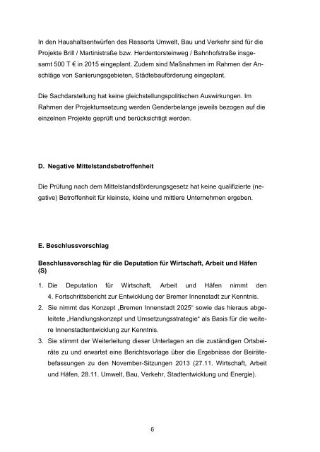 4. Fortschrittsbericht – Entwicklung der Bremer Innenstadt (pdf, 8.7 ...