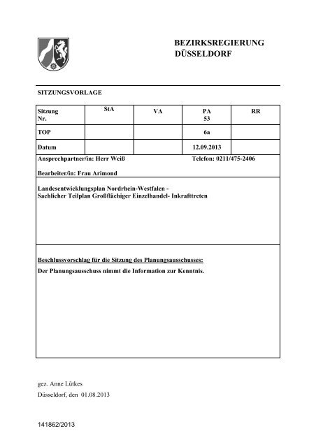Landesentwicklungsplan Nordrhein-Westfalen Sachlicher Teilplan ...