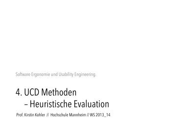 4. UCD Methoden â€“ Heuristische Evaluation - Hochschule Mannheim