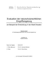 Evaluation der naturschutzrechtlichen Eingriffsregelung