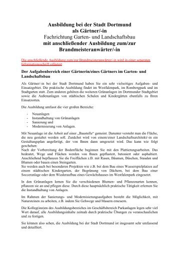 in Fachrichtung Garten - Stadt Dortmund