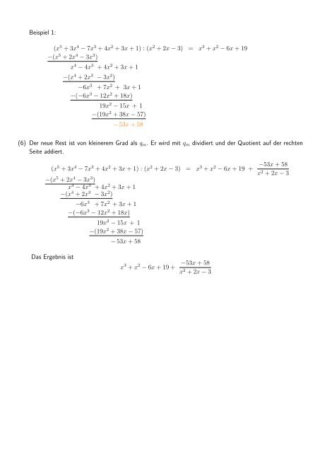 Anleitung zur Polynomdivision