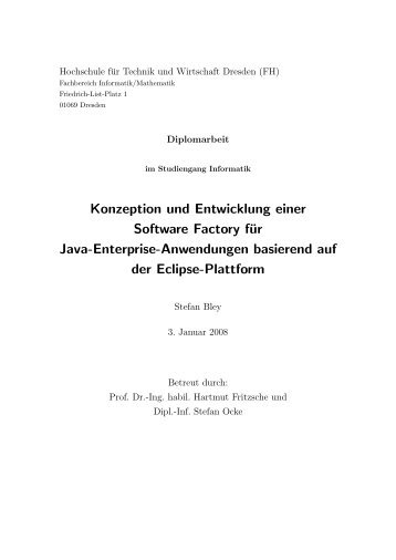 Konzeption und Entwicklung einer Software Factory für Java ...