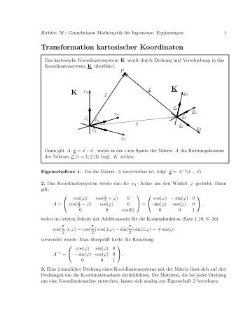 Transformation kartesischer Koordinaten K K - Fakultät Informatik ...