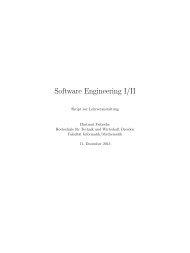 Software Engineering I/II - Fakultät Informatik/Mathematik