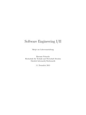 Software Engineering I/II - Fakultät Informatik/Mathematik