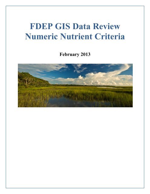 Comparison of FDEP and EPA Numeric Nutrient Criteria Coverage
