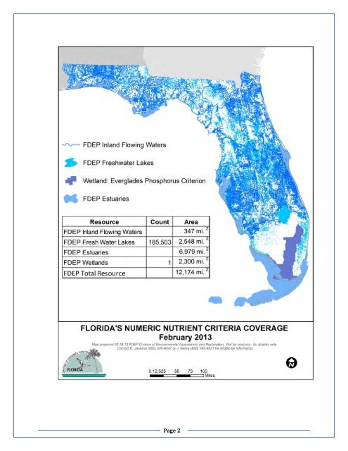 Comparison of FDEP and EPA Numeric Nutrient Criteria Coverage