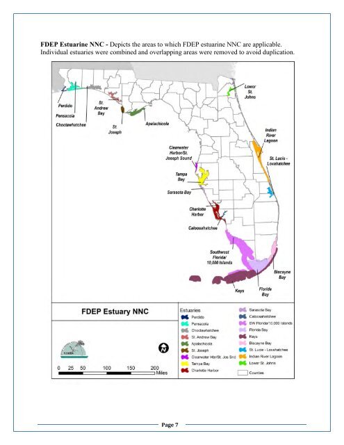 Comparison of FDEP and EPA Numeric Nutrient Criteria Coverage