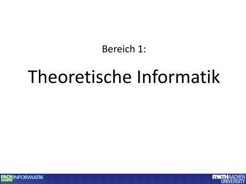 V3 Ã2, 6 ECTS - Fachgruppe Informatik an der RWTH Aachen