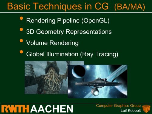 V3 Ã2, 6 ECTS - Fachgruppe Informatik an der RWTH Aachen