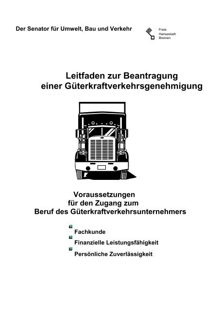 Leitfaden Zur Beantragung Einer Guterkraftverkehrsgenehmigung