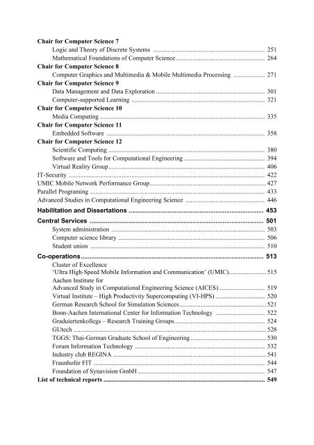 Annual Report 2010 - Fachgruppe Informatik an der RWTH Aachen ...