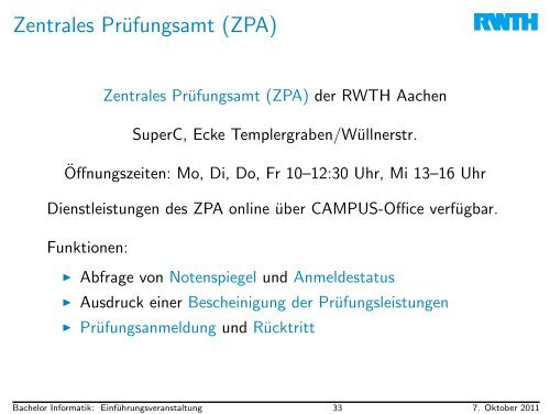 FacheinfÃ¼hrung Bachelor Informatik - Fachgruppe Informatik an der ...