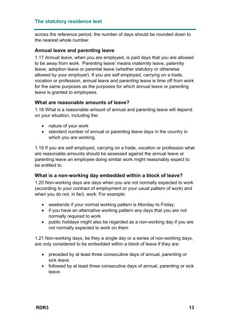 Statutory Residence Test - HM Revenue & Customs