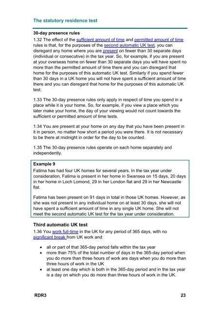 Statutory Residence Test - HM Revenue & Customs