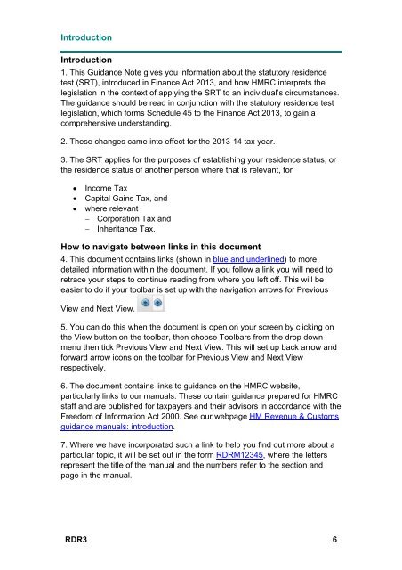 Statutory Residence Test - HM Revenue & Customs