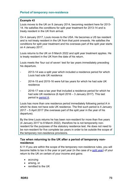 Statutory Residence Test - HM Revenue & Customs