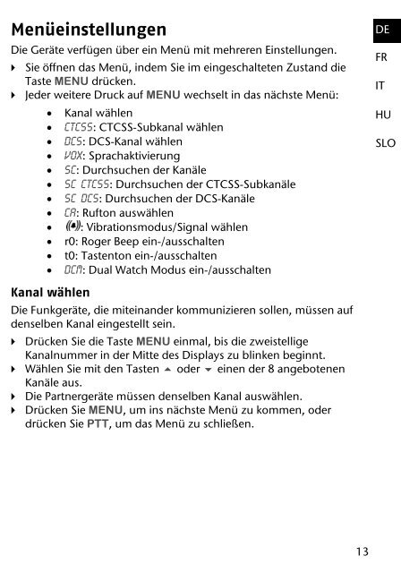 Használati utasítás Walkie Talkie Navodila za uporabo ... - Medion