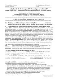 10. Ãbung: Python/5 (PDF 78KB) - Institut fÃ¼r Informatik - TU ...