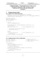 Aufgabenkomplex: Programmieren in C - Institut fÃ¼r Informatik