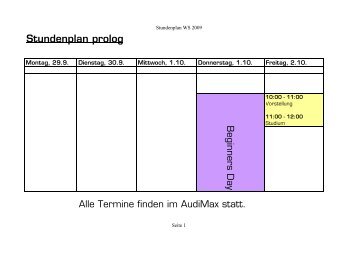 Stundenplan prolog - Fakultät für Informatik, TU Wien