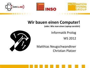 Dezentrale Automation - Fakultät für Informatik, TU Wien