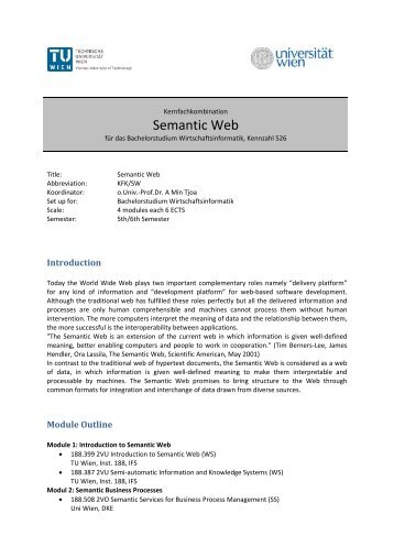 Semantic Web - Fakultät für Informatik, TU Wien