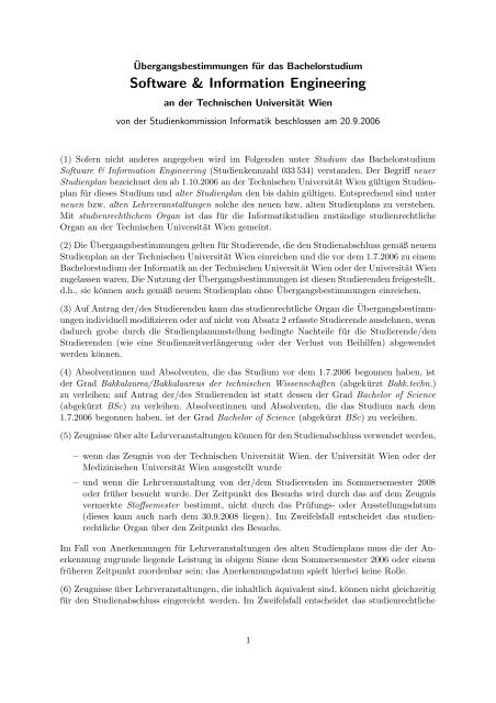 Software & Information Engineering - Fakultät für Informatik, TU Wien