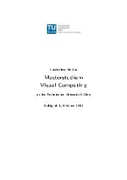Masterstudium Visual Computing - Fakultät für Informatik, TU Wien