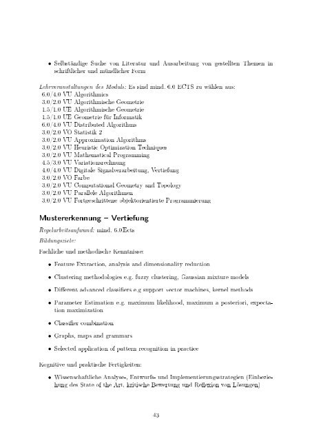 Masterstudium Visual Computing - Fakultät für Informatik, TU Wien