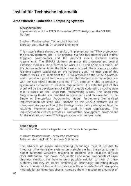 Abstract-Band - Fakultät für Informatik, TU Wien - Technische ...