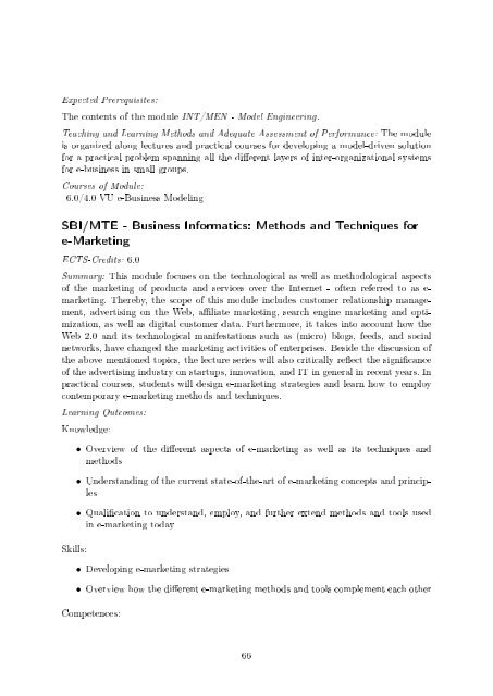 Masterstudium Business Informatics - Fakultät für Informatik, TU Wien