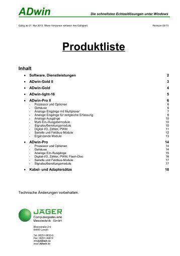 Produktübersicht - ADwin