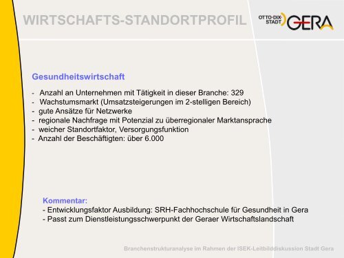 Vortrag Andrea Hortig Branchanalyse 23.04.13 - Stadt Gera