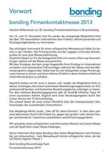 Vorwort - Bonding Studenteninitiative e.V.