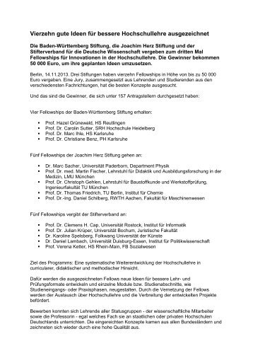 Pressemitteilung - Baden-Württemberg Stiftung