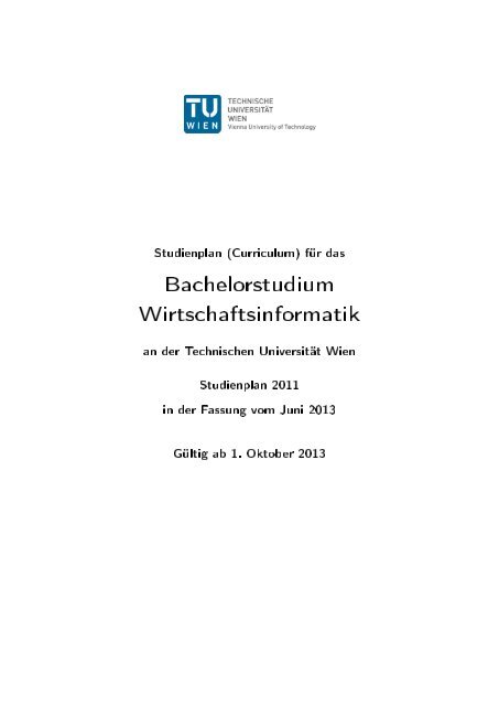 Bachelorstudium Wirtschaftsinformatik - Fakultät für Informatik, TU ...
