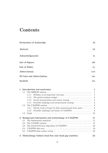 Cloud Statistics from Calipso Lidar Data for the ... - espace-tum.de