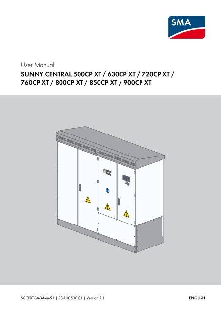 sunny central 500cp-jp/500cp xt/630cp xt - SMA Solar Technology AG