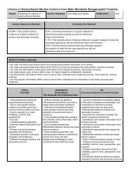 Literacy in History/Social Studies Common Core State Standards ...