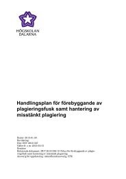 Plagiering - handlingsplan (2013).pdf - Högskolan Dalarna