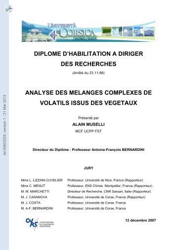 Analyse des mélanges complexes de volatils issus des végétaux.
